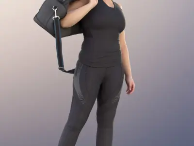 Vicky 11171 - 2 Texture Variations - Sporty Woman Standing Bag 3D model