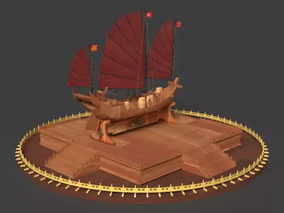 Chinese junk boat   3D model