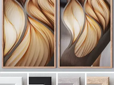 Set of large wall paintings  563 3D model
