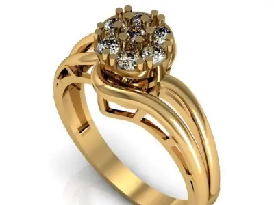 daimond ring 3D print model 8