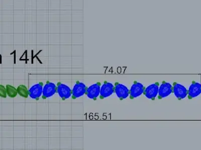 Pear Cut Bracelet 4599 3D print model