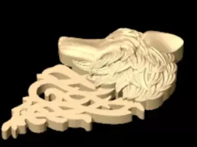 Luxury Wolf Pendant 3D print model