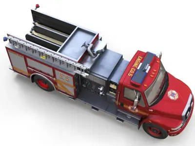 Durastar Firetruck Truck Low-poly 3D model