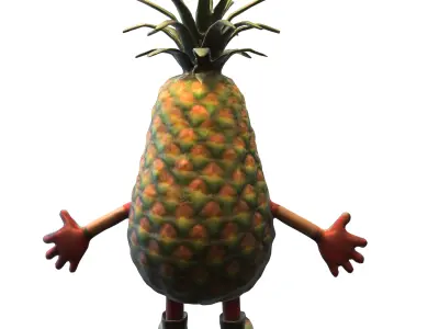 Cartoon Pineapple Low-poly 3D model