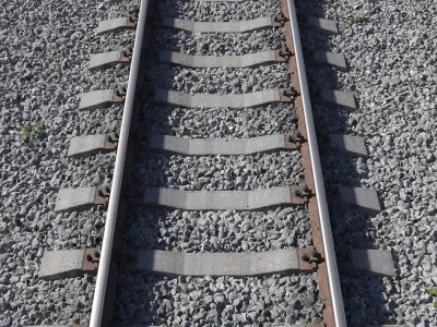 Railroad train track 3D model