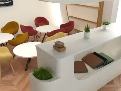 Exhibition booth design  Low-poly 3D model