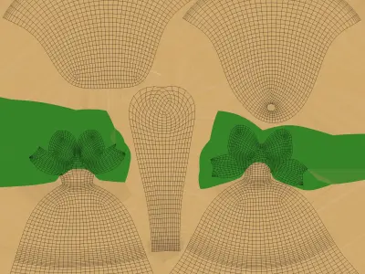 Christmas Bells Realistic Holiday Decoration Asset 002 Low-poly 3D model