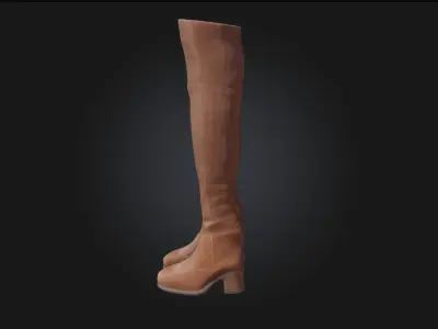 Brown Over-the-Knee Boots  Classic Warmth Meets Confident Style 3D model