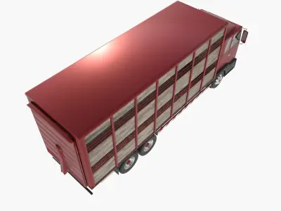 cattle truck Low-poly 3D model