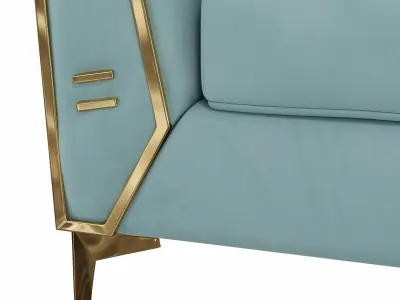 Homary-Modern Luxury Upholstered Leath-aire Accent Chair 3D model