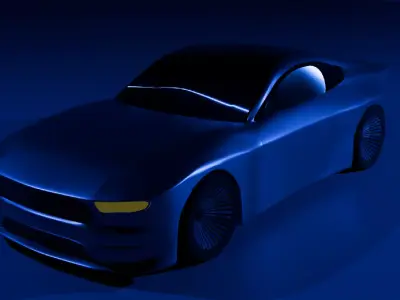 SPORT BLUE CAR LOW POLY - READY TO PLAY Low-poly 3D model