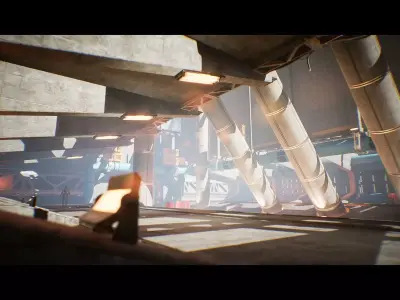 SciFi Level Hangar And Corridor Kit - UE Low-poly 3D model