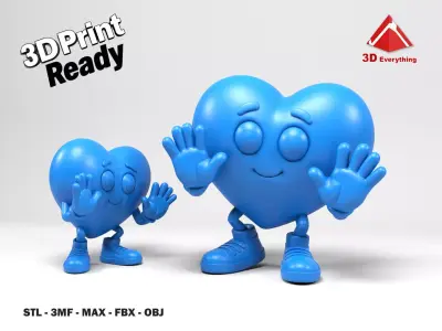 Funny heart 2 3D print model