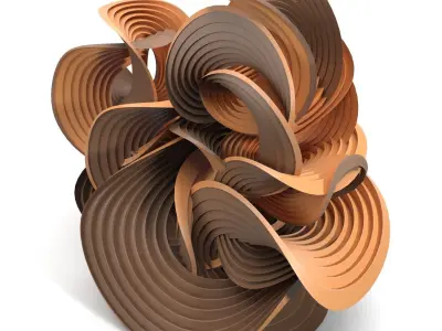 Erik Demaine Curved Crease Sculpture PBR 3D model