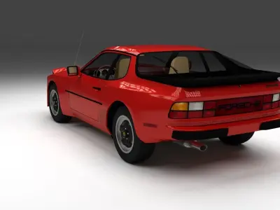 Early Porsche 944 with interior HDRI 3D model