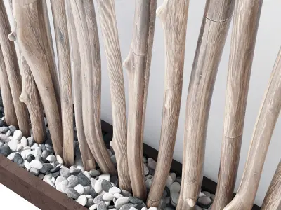 Branch old tree fundament pebble 3D model