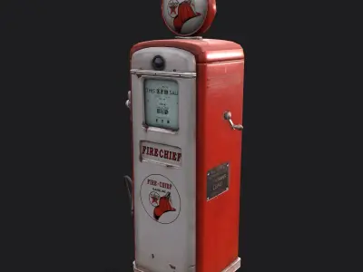 Vintage Gas Pump  Low-poly 3D model