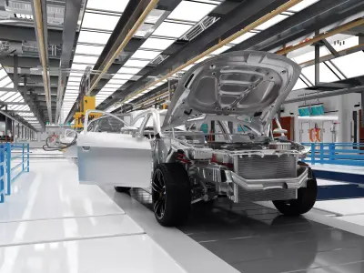 car factory - automobile production workshop 3D model