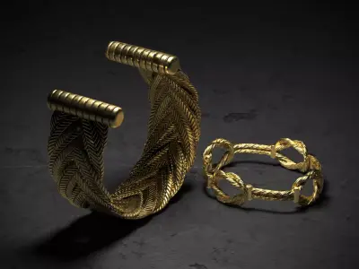 Ancient Bracelets Low-poly 3D model