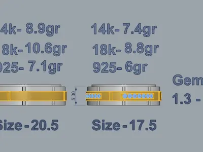 Wedding Bands 10 3D print model
