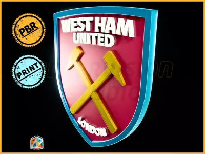 West Ham United logo - Cinematic - 3D print 3D model