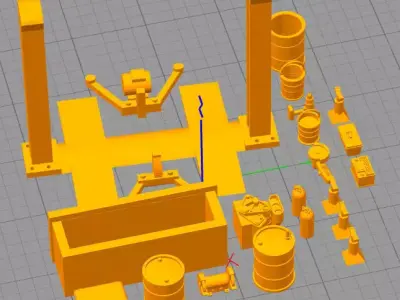 KIT 1 TALLER GARAGE MECANICO MECANIC 3D print model