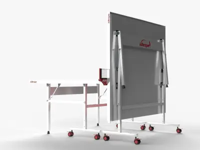 Red Tennis Table Ping Pong  rackets  and ball Low-poly 3D model