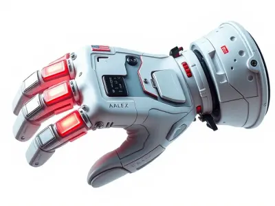 Futuristic Robotic Glove Model Pack with LED Lighting Low-poly 3D model