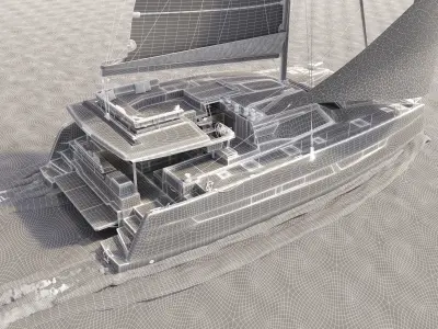 aura 51 Catamaran 3D model