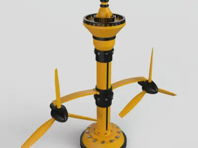 Hydroelectric power generator 3D model