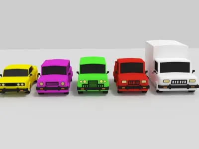 Poly Car pack   Low-poly 3D model