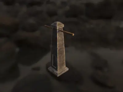 Stylized Runic Pillar  Free low-poly 3D model