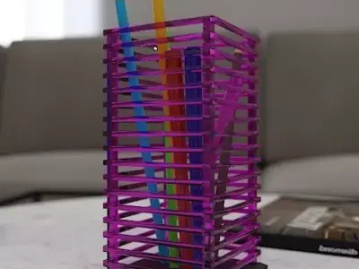 holder pen pencil sketch Free 3D model