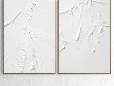 Plaster Two Photo Frame 125 Low-poly 3D model