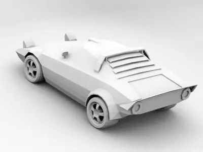 Low poly Lancia Stratos  Low-poly 3D model