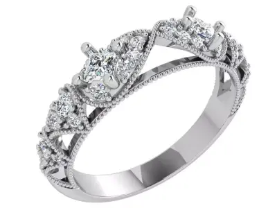 Milgrain Setting Diamond Band 3618 3D print model