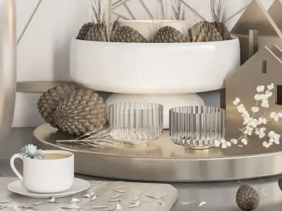 decorative set 63 Low-poly 3D model