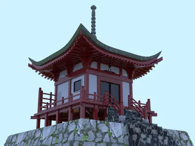 Japan temple 3D model purchase