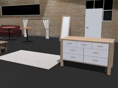luxury interior pack Low-poly 3D model
