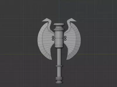 Epic Fantasy Double Headed Battle Axe  PBR Game-Ready 3D Model Low-poly 3D model