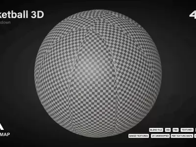 3D Basketball Model LP HP Low-poly 3D model