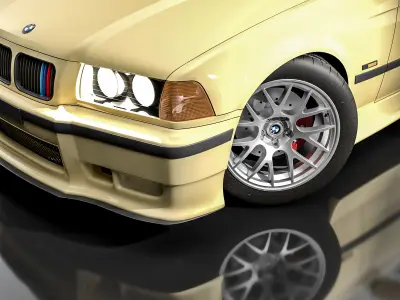 yellow sport car 3D model