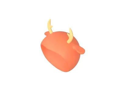 Cartoon Elk Hat v1 001 Low-poly 3D model