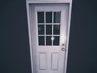 Door Wood Window M5 Low-poly 3D model