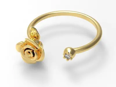 Vintage rose ring 3D print model