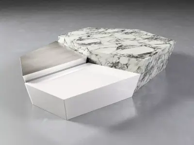 Threesome coffee table made of marble 3D model