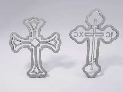 Cross symbols 3d model  Low-poly 3D model