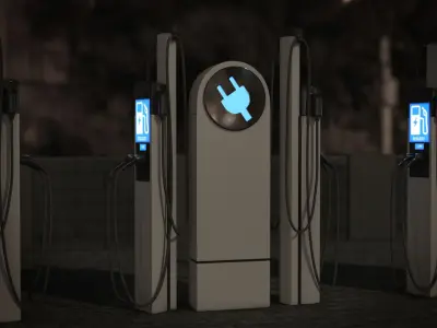 Charging Station Low-poly 3D model