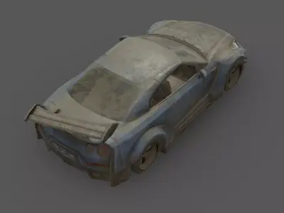 Abandoned Car - Nissan GTR R35 Nismo Low-poly 3D model