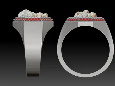 Skull and snake Ring Sculpture jewelry Silver Gold  Print 3D print model